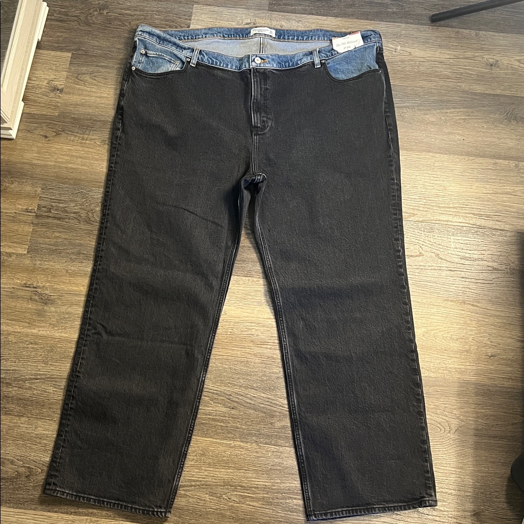 Abercrombie & Fitch Women's High Rise 90s Relaxed Two Tone Jeans 37/24r New